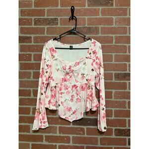 Shein Long Sleeve Floral Top w/ Belt NWOT - 1XL